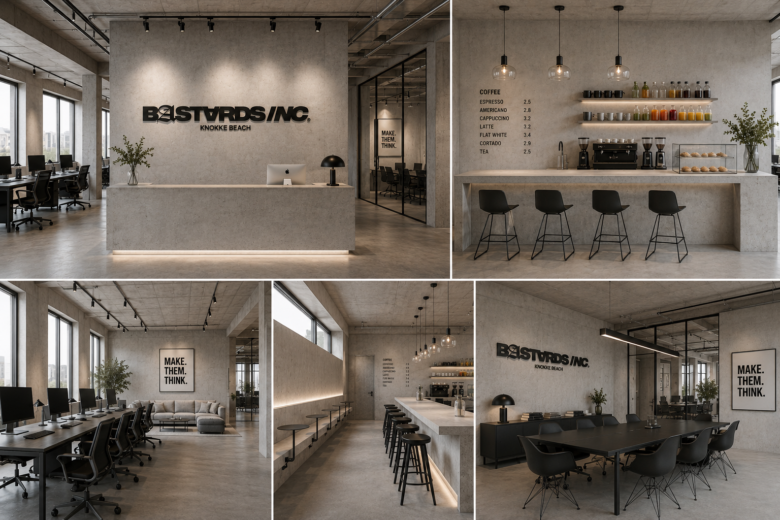 BASTARDS INC.® brutal office concept — coffee shop and workspaces united