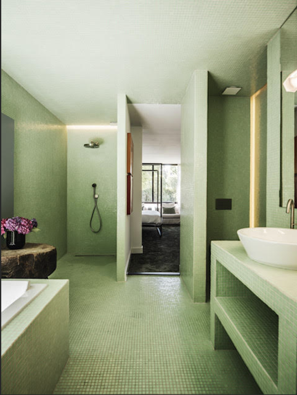 Green mosaic bathroom