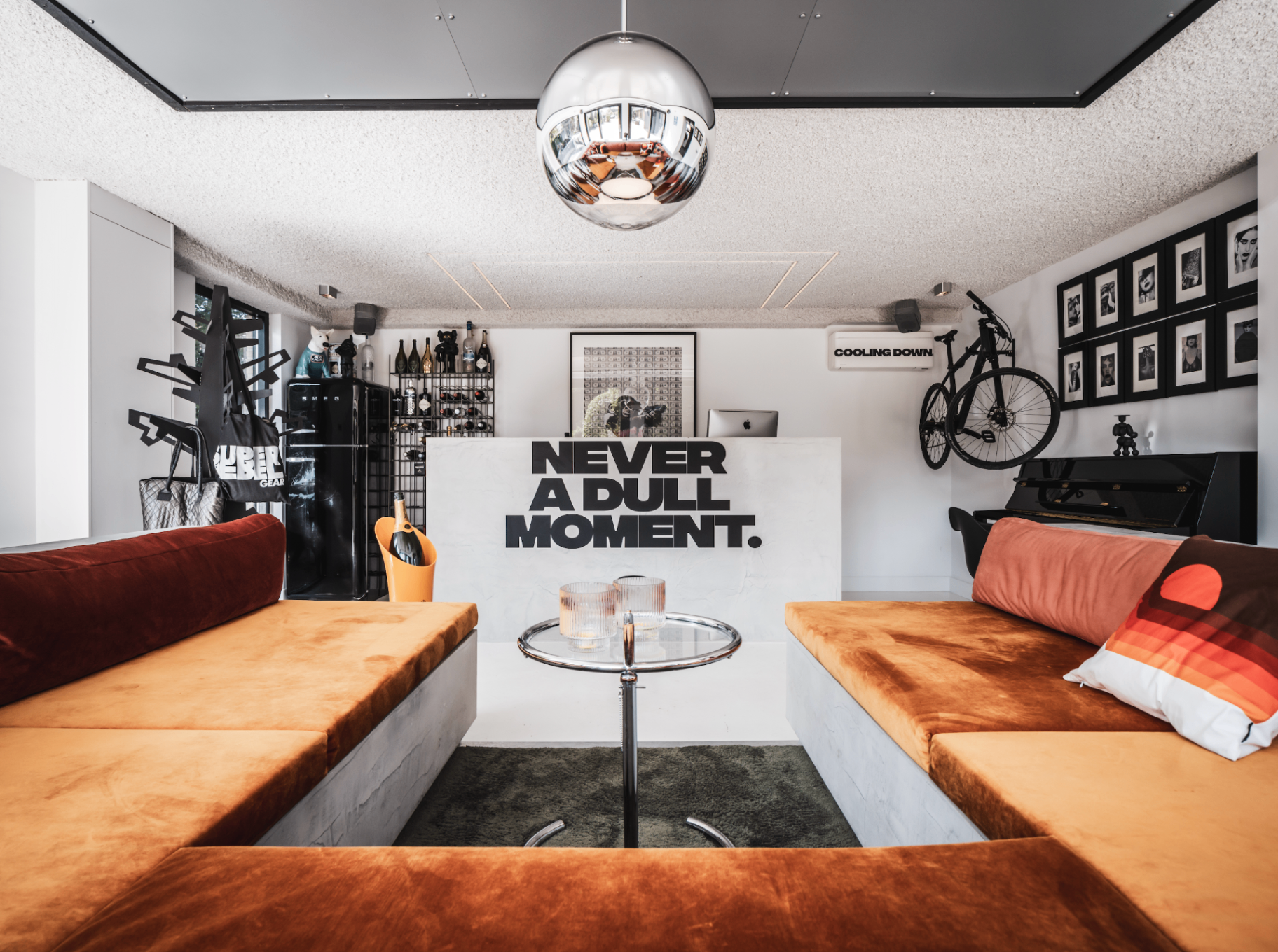 Never a dull moment lounge interior