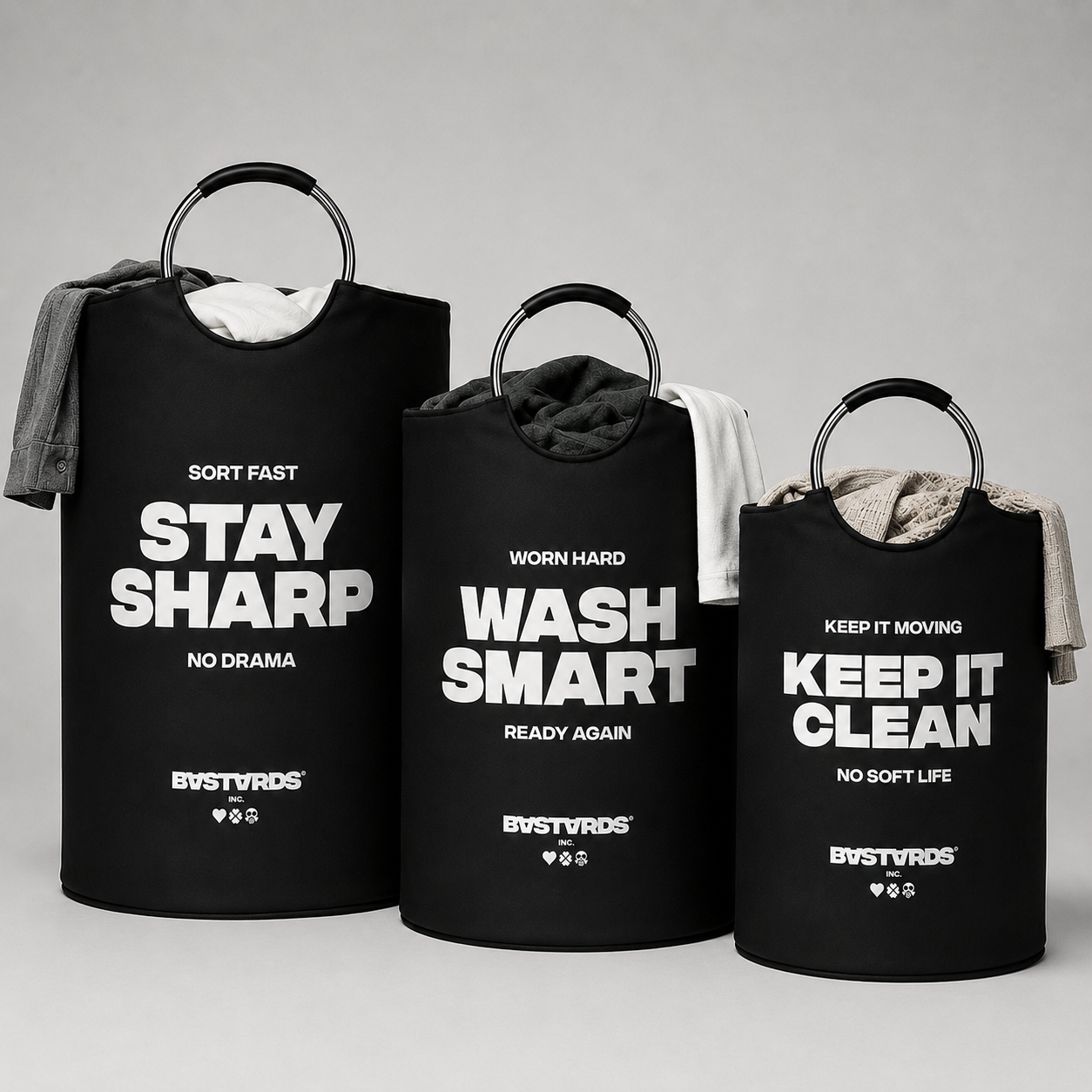BASTARDS laundry bags — Stay Sharp, Wash Smart, Keep It Clean